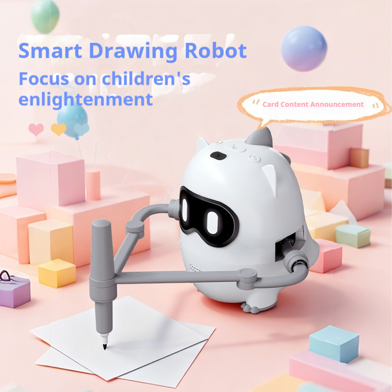 Kids Education Learning - 一般的なスマート恐竜描画ロボットインテリジェント早期教育玩具カード音声放送幼児子供向け就学前学習