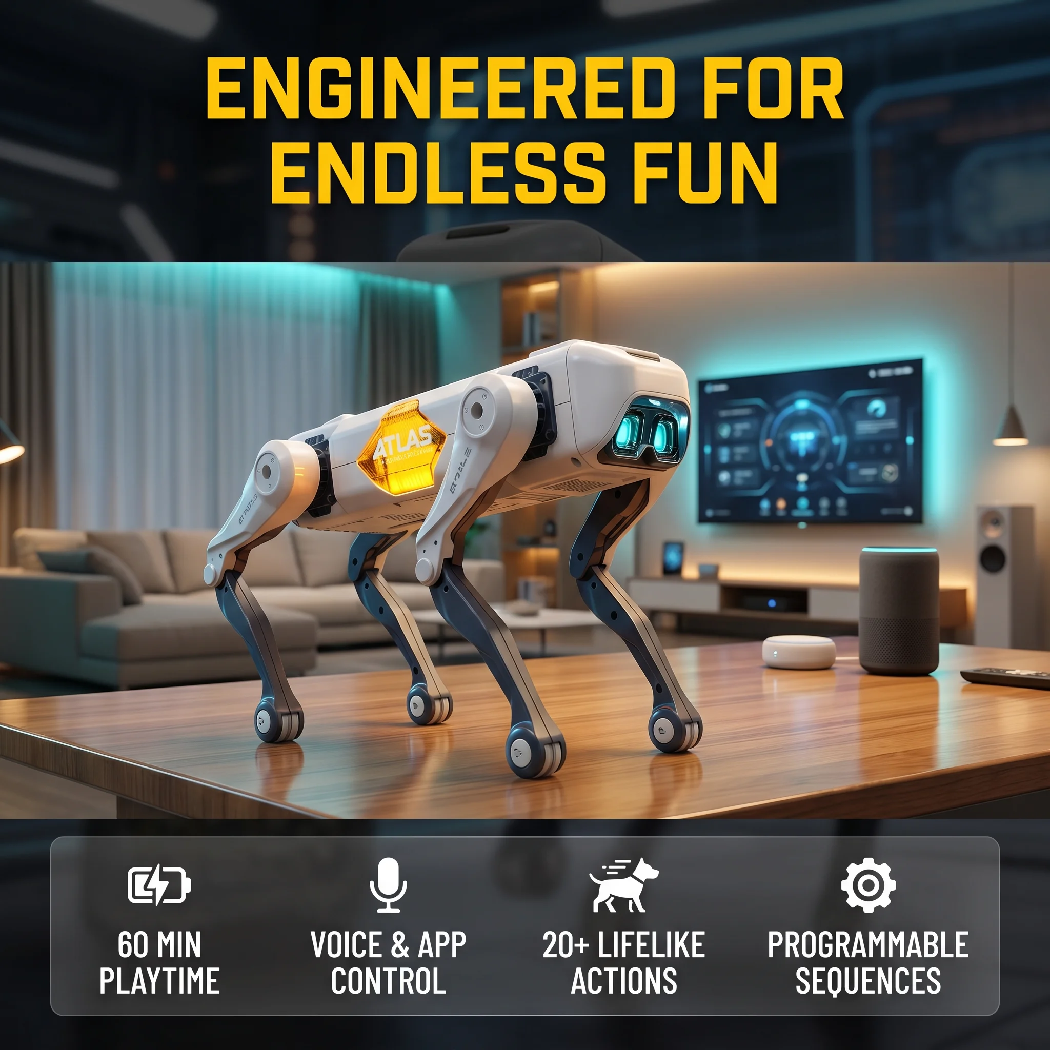 Kids Education Learning - AIスマートロボット犬、音声＆アプリ制御、プログラミング、ダンス、歌、1200mAhバッテリー搭載、子供向けギフト＆コンパニオン