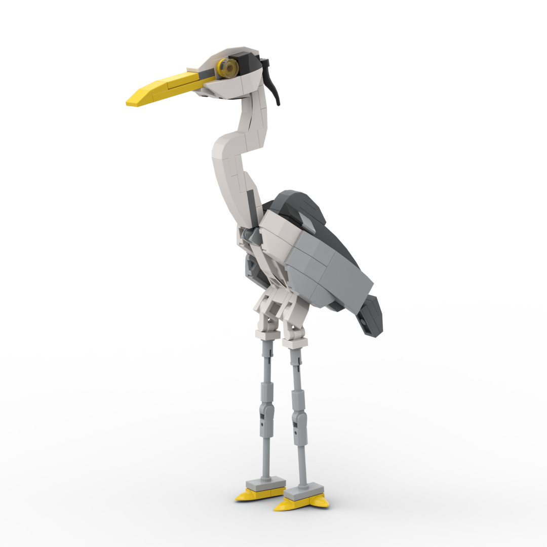Kids Education Learning - 動物シリーズ 109 個 MOC 鳥レンガヘロンフィギュア DIY