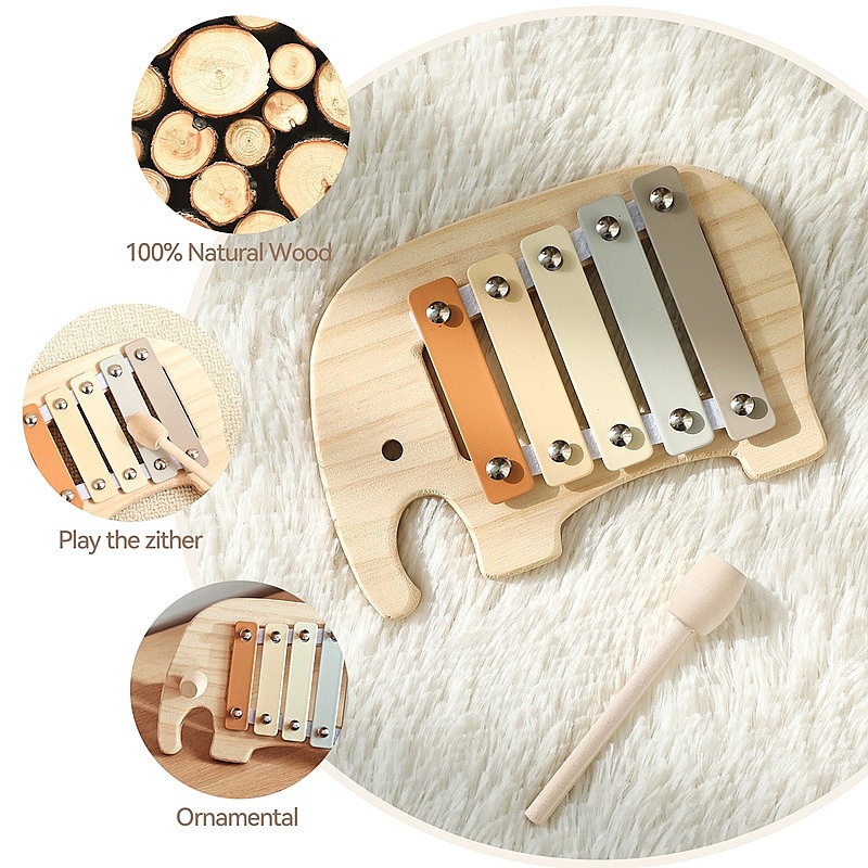 赤ちゃん用木製象さん親指ピアノパズルおもちゃ、早期教育用パー - Kids Education Music のレビューと価格