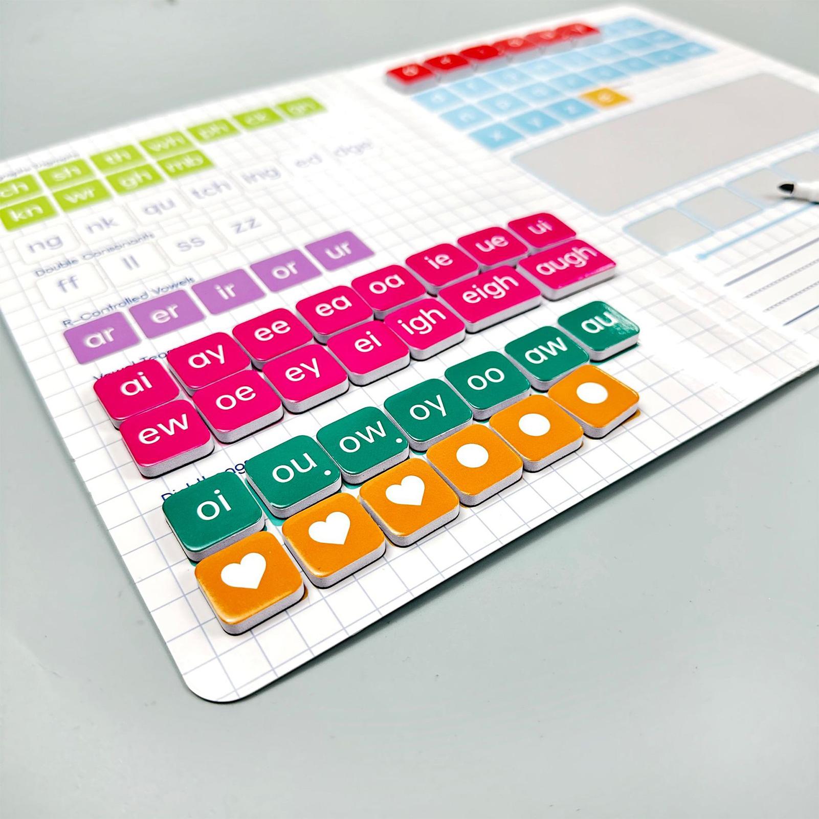 フォニックスとスペル学習用の文字タイル 完全磁気式教育用イン - Kids Education Learning のレビューと価格