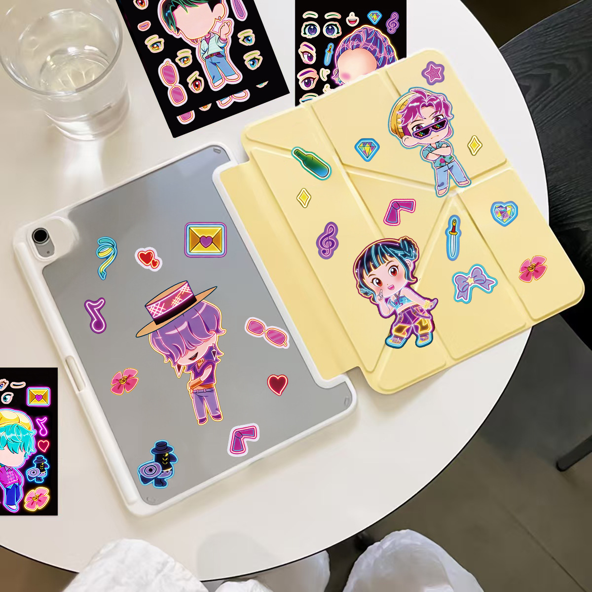 8 個面白い女の子ステッカーおもちゃメイクアフェイスパズル  - Kids Education Music のレビューと価格