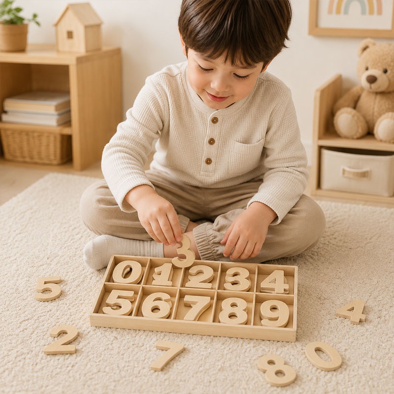 木製数字セット クラフト数字0-9 教育用DIY名前デザイン - Kids Education Name のレビューと価格