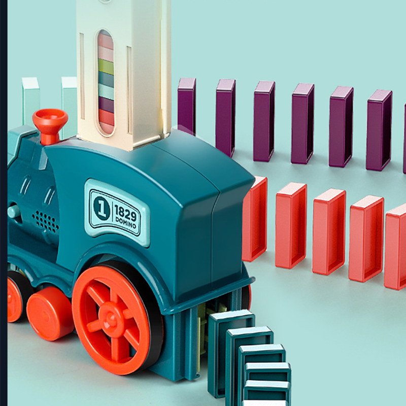 キッズ電動ドミノ列車車両セットサウンド&ライト自動敷設ドミノ - Kids Education Music のレビューと価格