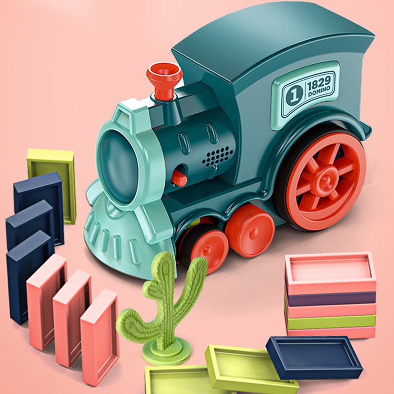 キッズ電動ドミノ列車車両セットサウンド&ライト自動敷設ドミノ - Kids Education Music のレビューと価格