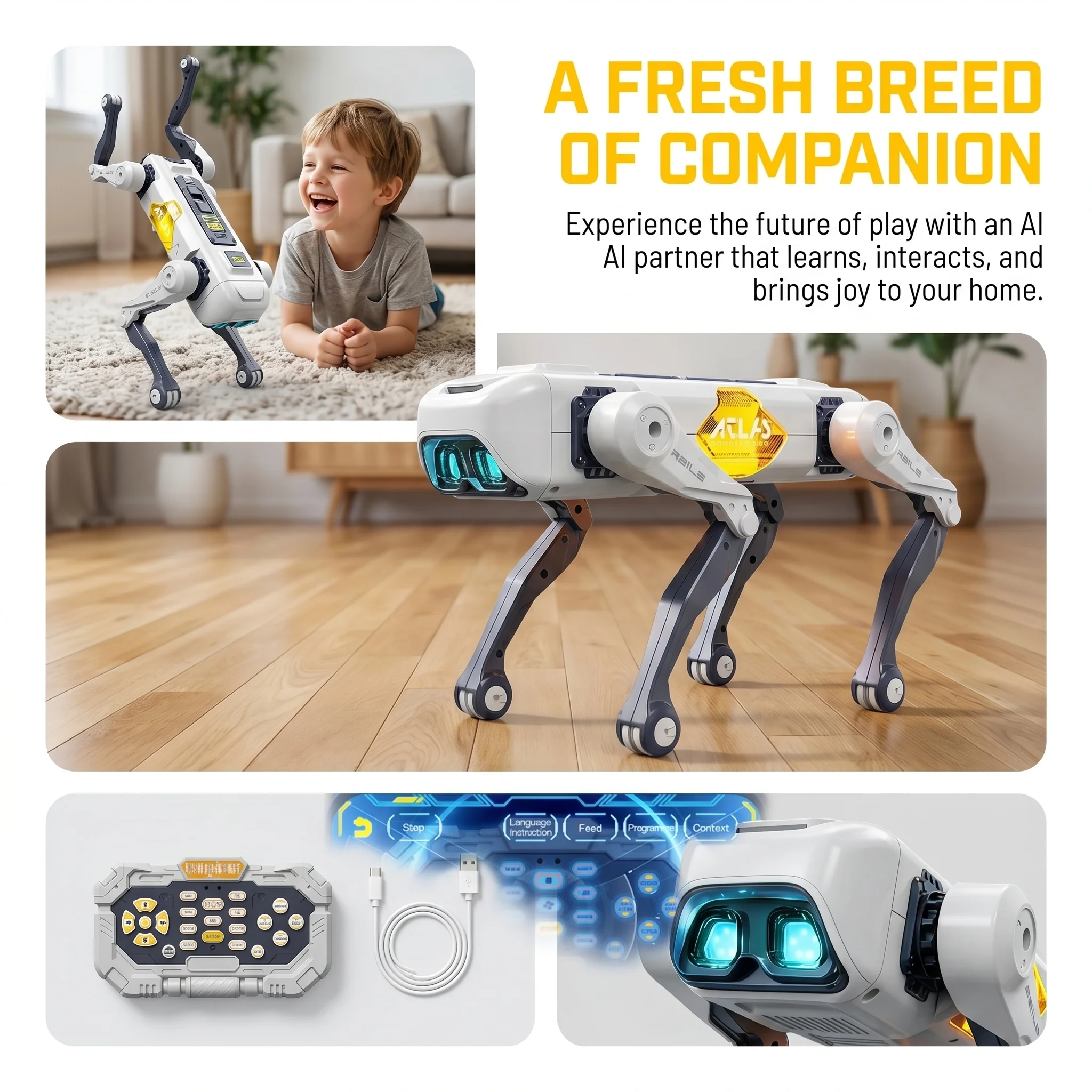 AIスマートロボット犬、音声＆アプリ制御、プログラミング、ダ - Kids Education Learning のレビューと価格