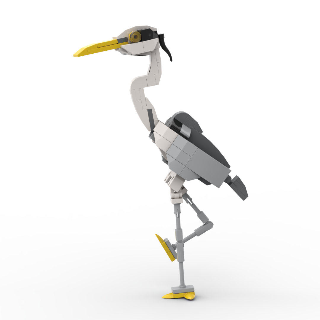 動物シリーズ 109 個 MOC 鳥レンガヘロンフィギュア  - Kids Education Learning のレビューと価格