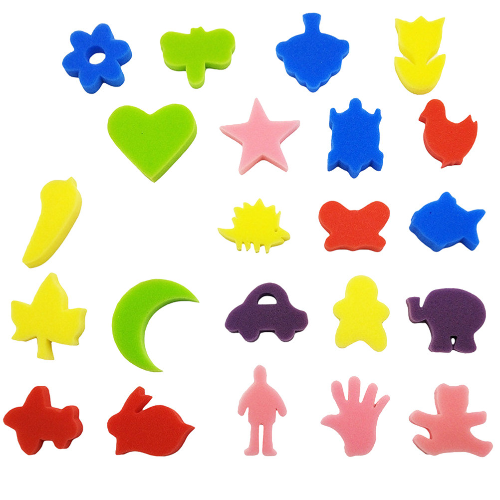 25個入り 子供向け教育用動物スポンジスタンプ 絵画工作 D - Kids Education Tools のレビューと価格