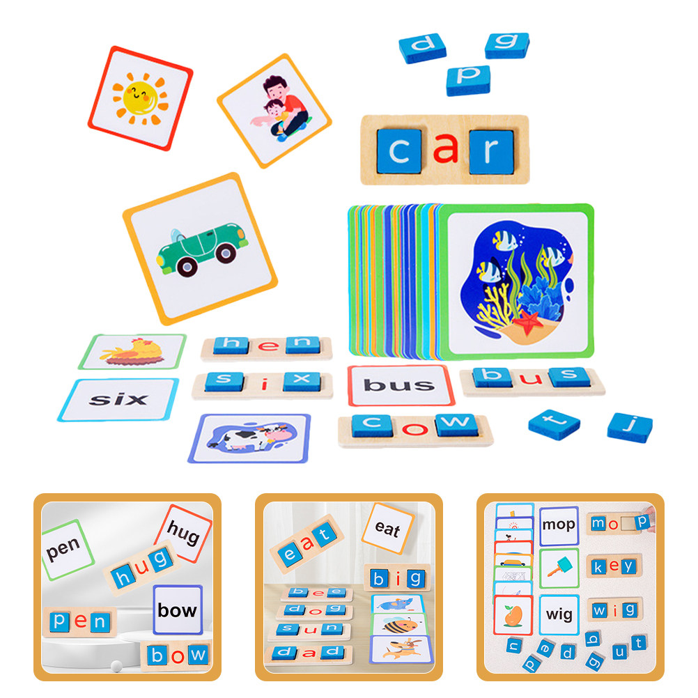 1セット アルファベットスペリングゲーム 木製文字教育ブロッ - Kids Education Words のレビューと価格