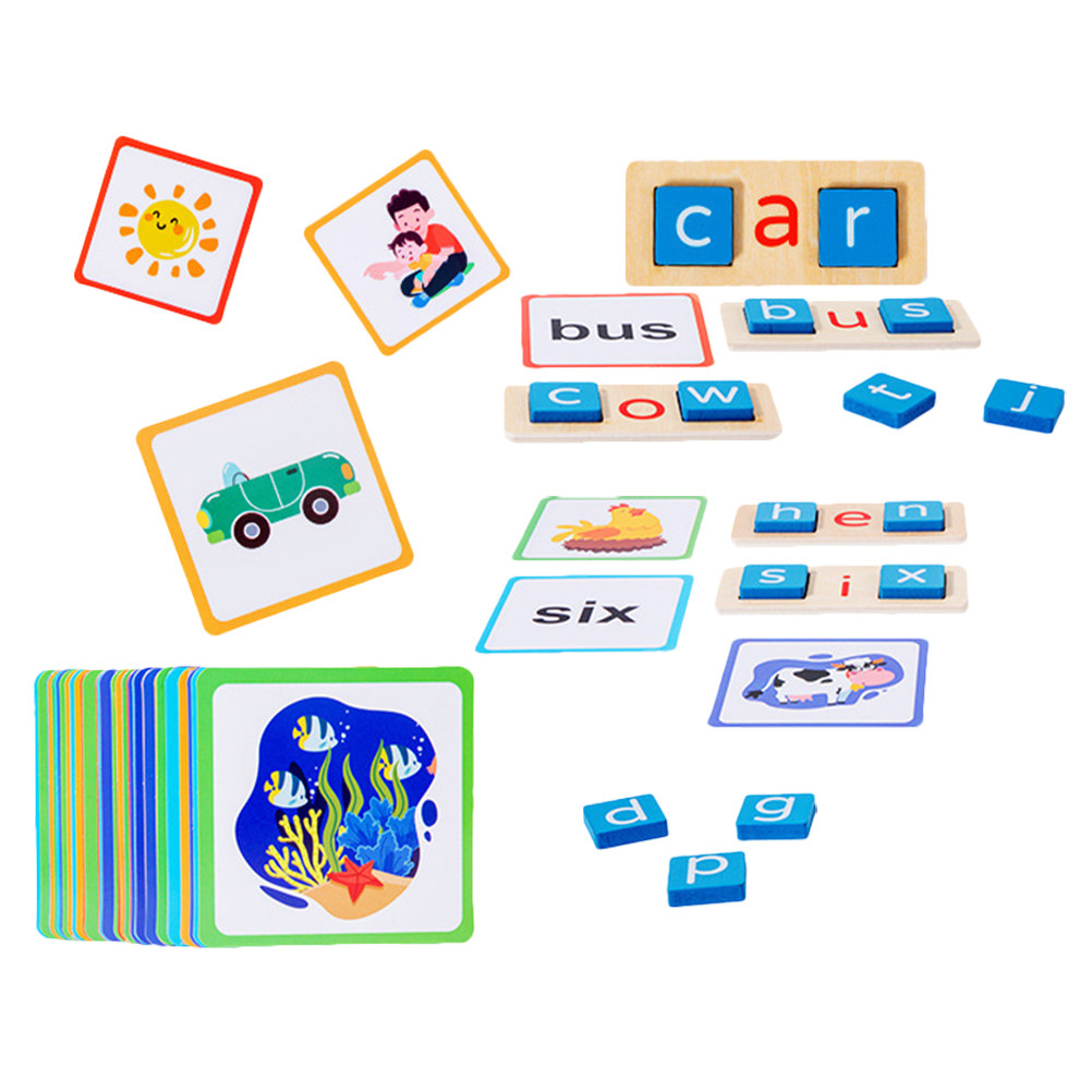 1セット アルファベットスペリングゲーム 木製文字教育ブロッ - Kids Education Words のレビューと価格
